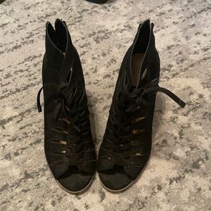 Melrose and market black lace up heels